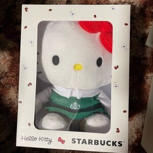 Starbucks Hello Kitty Plush with Red Bow and Green Apron